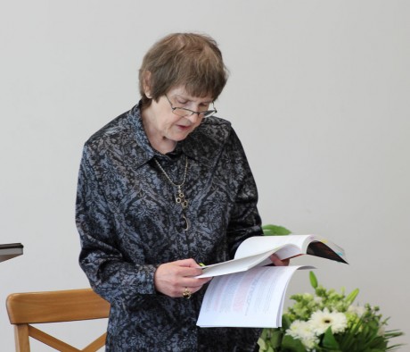 Susan reading at the book launch